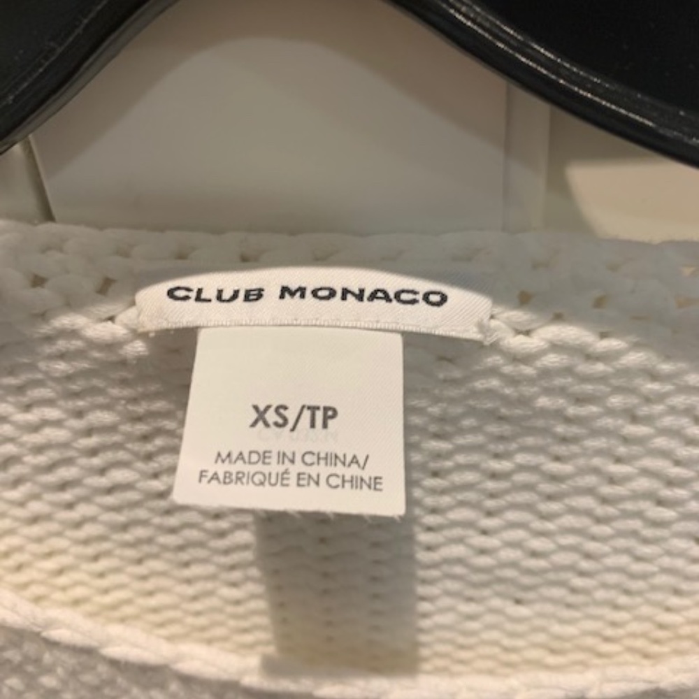 Club Monaco White Cotton Sweater